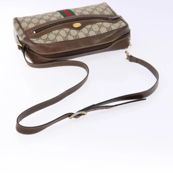 GUCCI GG Supreme Web Sherry Line Shoulder Bag PVC Beige 001 4071 5 Auth gh717 - Picture 9 of 15